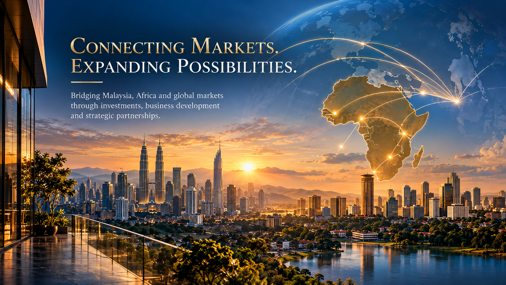 Conceptual illustration connecting international markets